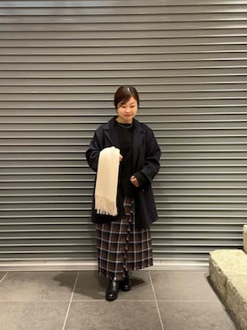 「URBAN RESEARCH DOORS（アーバンリサーチドアーズ）のウールリバーテーラードコート（その他アウター）」を使った、nakamichiiさん（レディース・150cm）の秋コーディネート