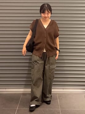 「かぐれ（カグレ）のユーティリティーイージーパンツ（その他パンツ）」を使った、nakamichiiさん（レディース・150cm）の秋コーディネート