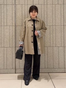 「アイテム（ステンカラーコート）」を使った、nakamichiiさん（レディース・150cm）の秋コーディネート