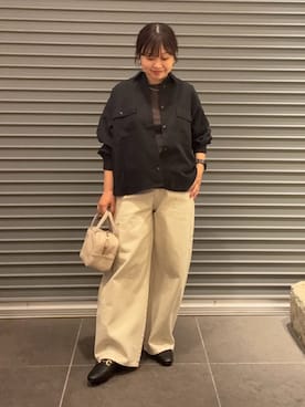 「アイテム（ボストンバッグ）」を使った、nakamichiiさん（レディース・150cm）の秋コーディネート