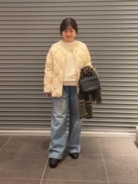 「アイテム（マフラー）」を使った、nakamichiiさん（レディース・150cm）の秋コーディネート