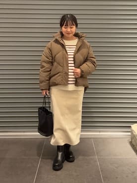 「アイテム（その他アウター、ブラウン系）」を使った、nakamichiiさん（レディース・150cm）の冬コーディネート