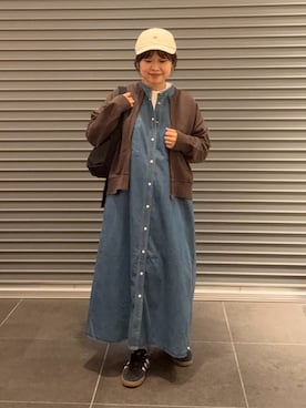 「URBAN RESEARCH DOORS（アーバンリサーチドアーズ）の『WEB/一部店舗限定カラー』コットンスウェットZIPカーディガン（カーディガン/ボレロ）」を使った、nakamichiiさん（レディース・150cm）の秋コーディネート