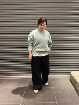 「アイテム（ノーカラーコート）」を使った、nakamichiiさん（レディース・150cm）の冬コーディネート