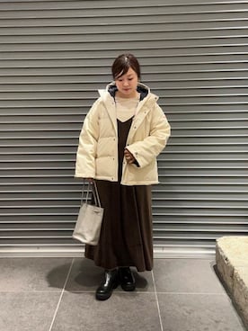 「アイテム（その他アウター、ホワイト系）」を使った、nakamichiiさん（レディース・150cm）の秋コーディネート