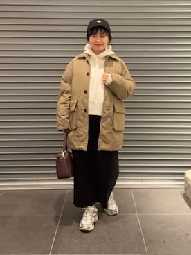 「アイテム（その他アウター、ベージュ系）」を使った、nakamichiiさん（レディース・150cm）の秋コーディネート