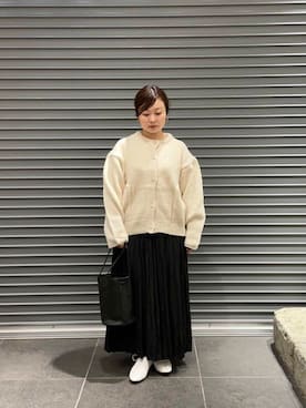 「クルーネックカーディガン」｜nakamichiiさん（レディース・150cm）の秋コーディネート
