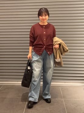 「アイテム（ステンカラーコート）」を使った、nakamichiiさん（レディース・150cm）の秋コーディネート