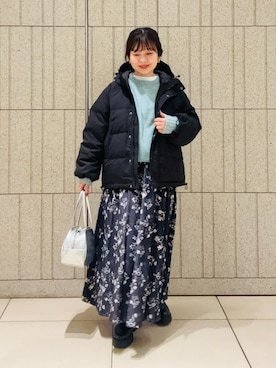 「アイテム（ボストンバッグ）」を使った、nakamichiiさん（レディース・150cm）の冬コーディネート