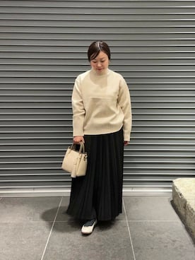 「URBAN RESEARCH DOORS（アーバンリサーチドアーズ）のタートルネックニット（ニット/セーター）」を使った、nakamichiiさん（レディース・150cm）の冬コーディネート