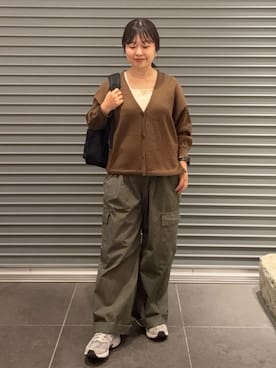 「かぐれ（カグレ）のユーティリティーイージーパンツ（その他パンツ）」を使った、nakamichiiさん（レディース・150cm）の秋コーディネート