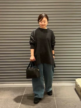 「アイテム（ステンカラーコート）」を使った、nakamichiiさん（レディース・150cm）の冬コーディネート