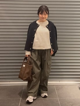「アイテム（トートバッグ）」を使った、nakamichiiさん（レディース・150cm）の秋コーディネート