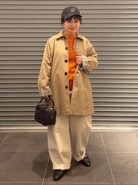 「アイテム（ステンカラーコート）」を使った、nakamichiiさん（レディース・150cm）の秋コーディネート