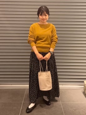 「かぐれ（カグレ）のアイテム（スカート）」を使った、nakamichiiさん（レディース・150cm）の秋コーディネート