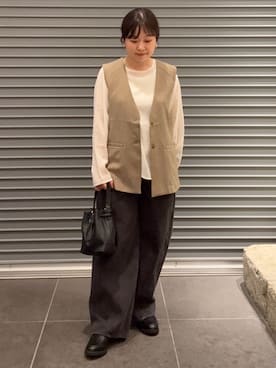 「マタニティコーデ」｜「アイテム（その他アウター）」を使った、nakamichiiさん（レディース・150cm）の秋コーディネート
