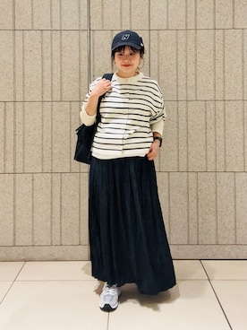 「アイテム（キャップ）」を使った、nakamichiiさん（レディース・150cm）の秋コーディネート