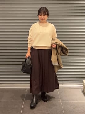 「アイテム（ステンカラーコート）」を使った、nakamichiiさん（レディース・150cm）の秋コーディネート