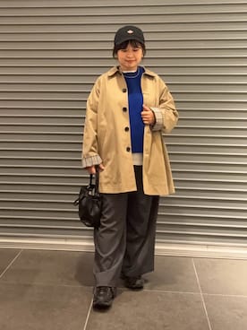 「アイテム（ステンカラーコート）」を使った、nakamichiiさん（レディース・150cm）の秋コーディネート