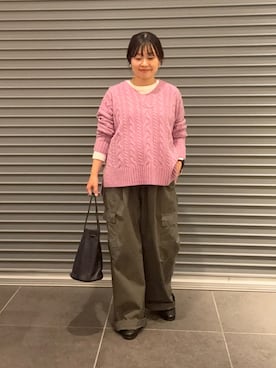 「かぐれ（カグレ）のユーティリティーイージーパンツ（その他パンツ）」を使った、nakamichiiさん（レディース・150cm）の秋コーディネート