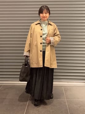 「アイテム（ステンカラーコート）」を使った、nakamichiiさん（レディース・150cm）の秋コーディネート