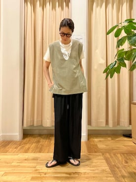 「URBAN RESEARCH DOORS（アーバンリサーチドアーズ）の『UVカット/接触冷感/吸水速乾』ドライタッチリラックスパンツ（その他パンツ）」を使った、kimmyさん（レディース・168cm）の夏コーディネート
