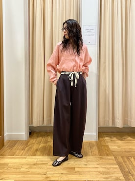 「URBAN RESEARCH DOORS(アーバンリサーチドアーズ)のリネンオーバーシャツ(シャツ/ブラウス、ピンク系)」を使った、kimmyさん(レディース・168cm)の春コーディネート