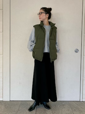 「SonnyLabel」｜「アイテム（ダウンベスト）」を使った、kimmyさん（レディース・168cm）の秋コーディネート