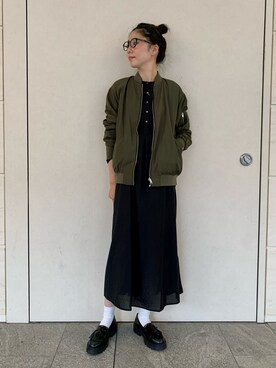 「URBAN RESEARCH Sonny Label（アーバンリサーチサニーレーベル）のアイテム（MA-1）」を使った、kimmyさん（レディース・168cm）の秋コーディネート