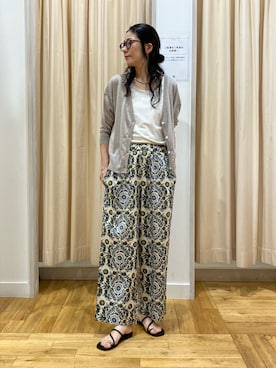「URBAN RESEARCH DOORS（アーバンリサーチドアーズ）の異素材2WAYタンク（タンクトップ、ベージュ系）」を使った、kimmyさん（レディース・168cm）の春コーディネート