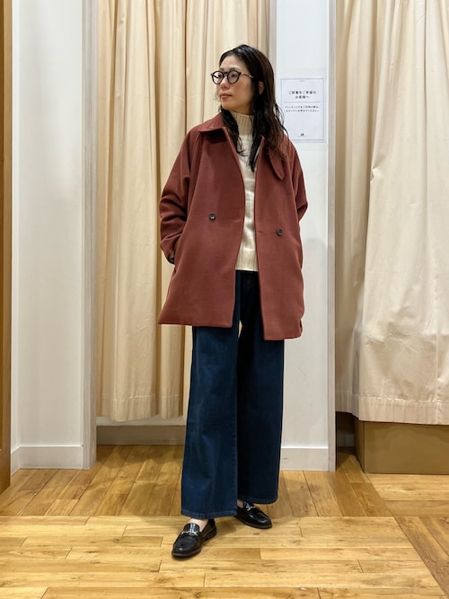 セール】裏起毛タックデニムパンツ｜冬服/暖かい/防寒/お出かけ