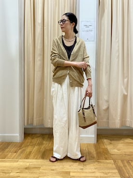 「URBAN RESEARCH DOORS（アーバンリサーチドアーズ）の2WAYニットタンク（タンクトップ、ブラウン系）」を使った、kimmyさん（レディース・168cm）の夏コーディネート