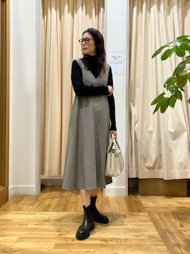 「アイテム（ワンピース/ドレス）」を使った、kimmyさん（レディース・168cm）の冬コーディネート