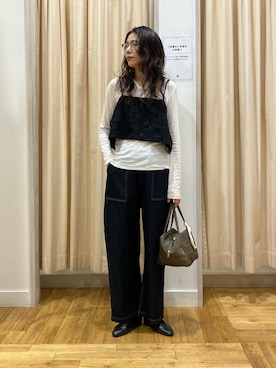 「アイテム（Tシャツ/カットソー）」を使った、kimmyさん（レディース・168cm）の秋コーディネート
