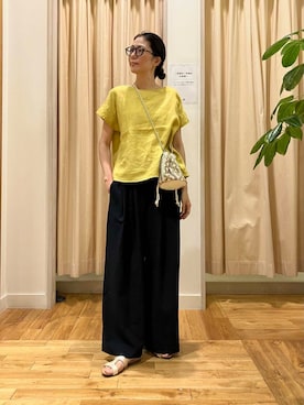 「リネンブラウス」｜kimmyさん（レディース・168cm）の夏コーディネート