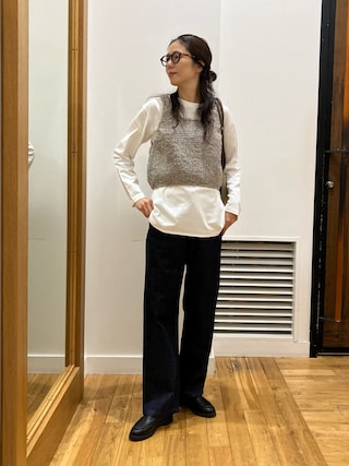 「URBAN RESEARCH DOORS(アーバンリサーチドアーズ)のコットンラウンドヘムカットソー(Tシャツ/カットソー)」を使った、kimmyさん(レディース・168cm)の秋コーディネート