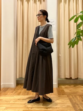「アイテム（ジャンパースカート）」を使った、kimmyさん（レディース・168cm）の秋コーディネート