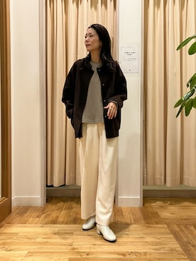 「アイテム（Tシャツ/カットソー）」を使った、kimmyさん（レディース・168cm）の秋コーディネート