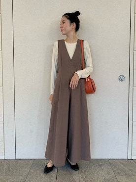「SonnyLabel」｜「アイテム（サロペット/オーバーオール）」を使った、kimmyさん（レディース・168cm）の秋コーディネート