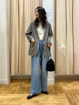 「アイテム（Tシャツ/カットソー）」を使った、kimmyさん（レディース・168cm）の秋コーディネート