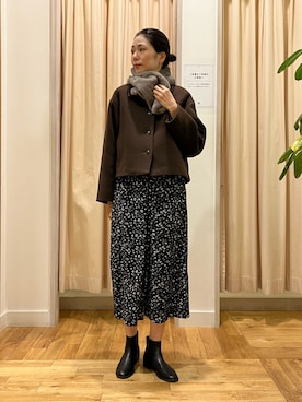 「アイテム（マフラー）」を使った、kimmyさん（レディース・168cm）の秋コーディネート