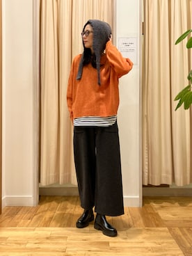 「アイテム（帽子）」を使った、kimmyさん（レディース・168cm）の秋コーディネート