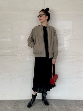 「URBAN RESEARCH Sonny Label（アーバンリサーチサニーレーベル）のアイテム（MA-1）」を使った、kimmyさん（レディース・168cm）の秋コーディネート
