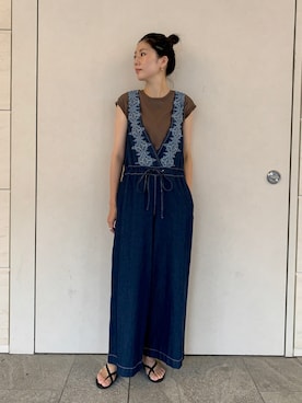 「SonnyLabel」｜「アイテム（サロペット/オーバーオール）」を使った、kimmyさん（レディース・168cm）の夏コーディネート