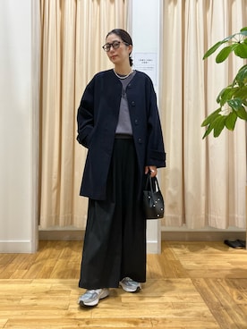 「アイテム（テーラードジャケット、ブルー系）」を使った、kimmyさん（レディース・168cm）の冬コーディネート