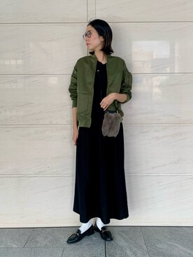 「URBAN RESEARCH Sonny Label（アーバンリサーチサニーレーベル）のアイテム（MA-1）」を使った、kimmyさん（レディース・168cm）の秋コーディネート