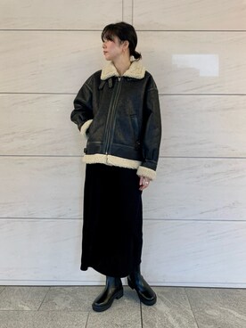 「URBAN RESEARCH Sonny Label（アーバンリサーチサニーレーベル）のアイテム（ムートンコート）」を使った、kimmyさん（レディース・168cm）の冬コーディネート