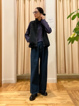 「アイテム（デニムパンツ）」を使った、kimmyさん（レディース・168cm）の秋コーディネート