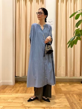 「巾着バッグ」｜「アイテム（ワンピース/ドレス）」を使った、kimmyさん（レディース・168cm）の夏コーディネート