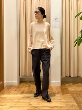 「HARUTA（ハルタ）の『別注』HARUTA×DOORS　キルトローファー（ローファー）」を使った、kimmyさん（レディース・168cm）の秋コーディネート